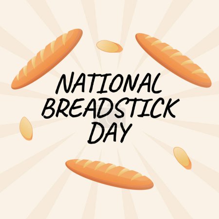 Illustration for Flyers promoting National Breadstick Day or associated events can utilize National Breadstick Day-related vector graphics. design of a flyer, a celebration. - Royalty Free Image