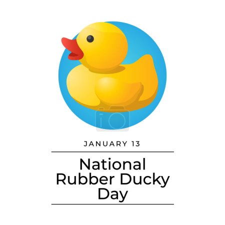Illustration for Flyers honoring National Rubber Ducky Day or promoting associated events might include vector graphics highlighting the holiday. design of flyers, celebratory materials. - Royalty Free Image