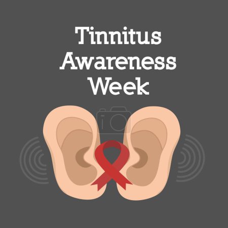 Illustration for Ideal for celebrating Tinnitus Awareness Week, this vector graphic depicts the event. - Royalty Free Image