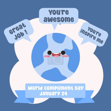 Illustration for World Compliment Day vector design perfect for the celebration of the holiday. - Royalty Free Image