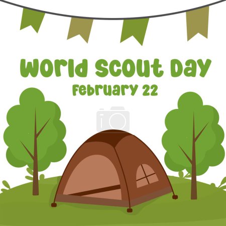 Téléchargez les illustrations : La conception vectorielle parfaite de la Journée Mondiale du Scoutisme pour une célébration. - en licence libre de droit