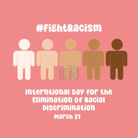 Téléchargez les illustrations : Graphique vectoriel de la Journée internationale pour l'élimination de la discrimination raciale - en licence libre de droit