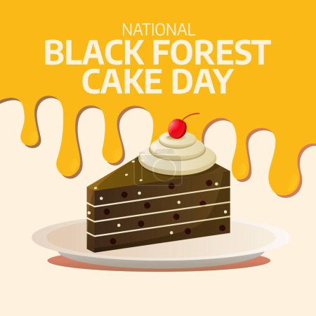 Téléchargez les illustrations : Graphique vectoriel de la Journée nationale des gâteaux de la Forêt Noire idéal pour la célébration de la Journée nationale des gâteaux de la Forêt Noire. - en licence libre de droit