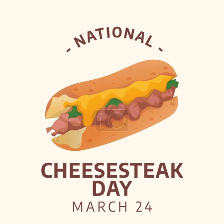 vector graphic of National Cheesesteak Day ideal for National Cheesesteak Day celebration.