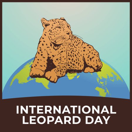 Téléchargez les illustrations : Graphique vectoriel de la Journée internationale du léopard idéal pour la célébration de la Journée internationale du léopard. - en licence libre de droit
