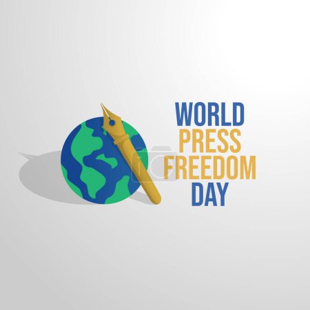 Illustration for Vector graphic of World Press Freedom Day ideal for World Press Freedom Day celebration. - Royalty Free Image