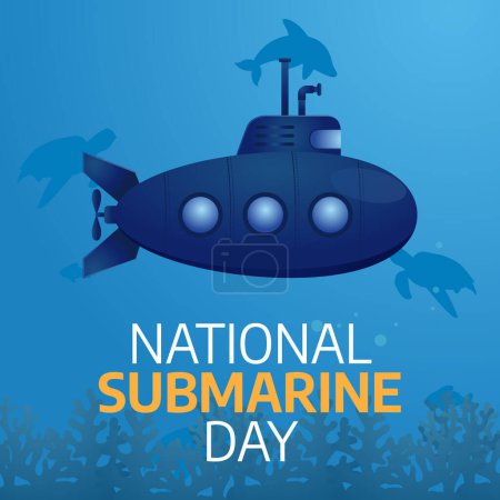 gráfico vectorial del Día Nacional de Submarinos ideal para la celebración del Día Nacional de Submarinos.