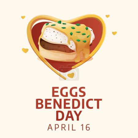 vector gráfico de Huevos Nacionales Benedict Day ideal para la celebración del Día Nacional de los Huevos Benedict Day.