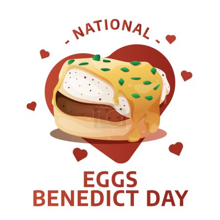 Vektorgrafik von National Eggs Benedict Day ideal für National Eggs Benedict Day Feier.