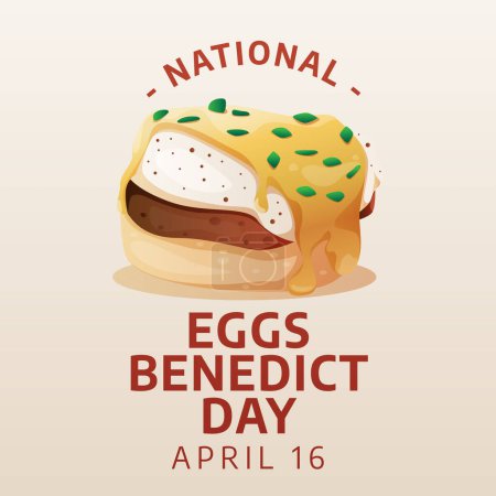 vector gráfico de Huevos Nacionales Benedict Day ideal para la celebración del Día Nacional de los Huevos Benedict Day.