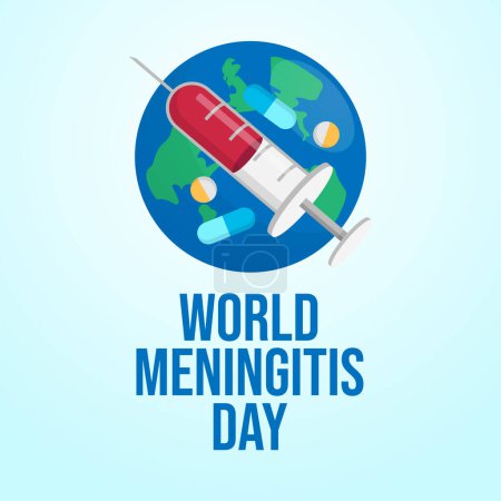 Vektorgrafik des Welt-Meningitis-Tages ideal zur Feier des Welt-Meningitis-Tages.
