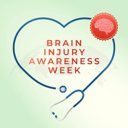 gráfico vectorial de la Semana de Concientización de Lesiones Cerebrales ideal para la celebración de la Semana de Concientización de Lesiones Cerebrales.