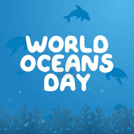 Téléchargez les illustrations : Graphique vectoriel de la Journée mondiale des océans idéal pour la célébration de la Journée mondiale des océans. - en licence libre de droit
