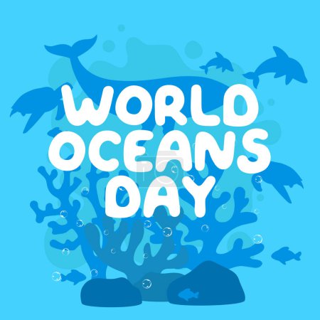 vector graphic of World Oceans Day ideal for World Oceans Day celebration.