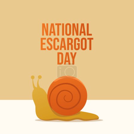 Téléchargez les illustrations : Graphique vectoriel de la Journée nationale de l'escargot idéal pour la célébration de la Journée nationale de l'escargot. - en licence libre de droit