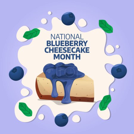 vector graphic of National Blueberry Cheesecake Day ideal for National Blueberry Cheesecake Day celebration.