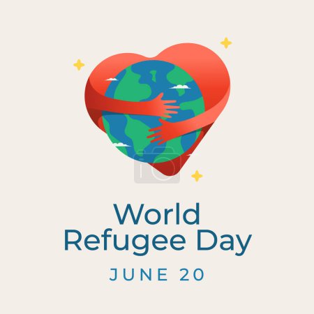 vector gráfico del Día Mundial del Refugiado ideal para la celebración del Día Mundial del Refugiado.
