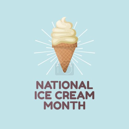 vector graphic of National Ice Cream Month ideal for National Ice Cream Month celebration.
