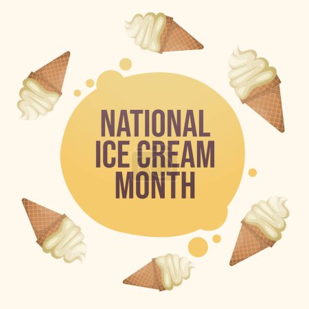 vector graphic of National Ice Cream Month ideal for National Ice Cream Month celebration.
