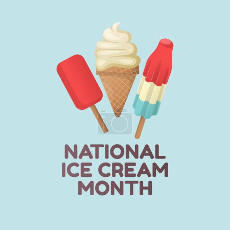 Illustration for Vector graphic of National Ice Cream Month ideal for National Ice Cream Month celebration. - Royalty Free Image