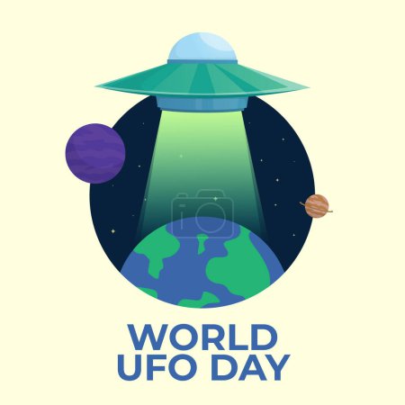 Vektorgrafik des Welt-UFO-Tages ideal zur Feier des Welt-UFO-Tages.