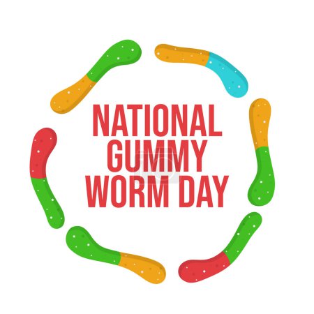 Illustration for Vector graphic of National Gummi Worm Day ideal for National Gummi Worm Day celebration. - Royalty Free Image