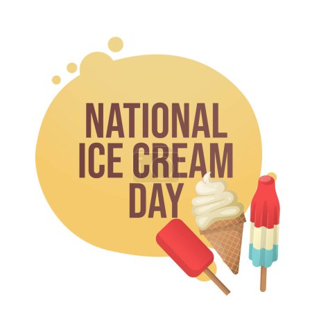 graphique vectoriel de la Journée nationale de la crème glacée idéal pour célébrer la Journée nationale de la crème glacée.
