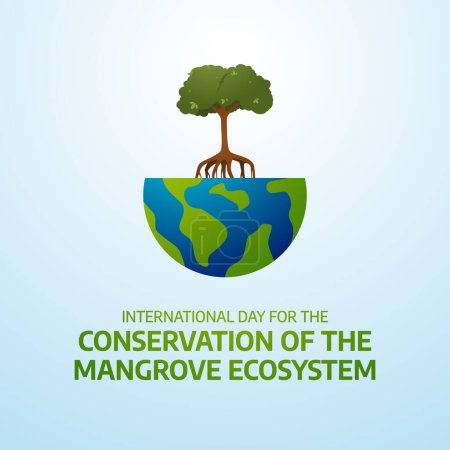 Vektorgrafik des Internationalen Tages zur Erhaltung des Mangroven-Ökosystems ideal für den Internationalen Tag zur Erhaltung des Mangroven-Ökosystems.