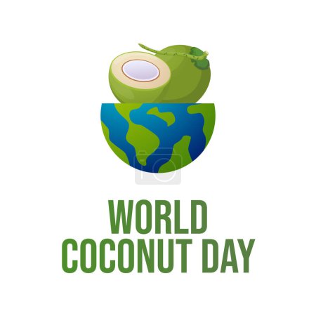 Vektorgrafik zum Welttag der Kokosnüsse ideal für die Feier zum Welttag der Kokosnüsse.