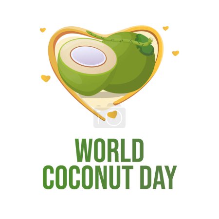 vector gráfico del Día Mundial del Coco ideal para la celebración del Día Mundial del Coco.