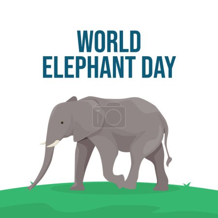 gráfico vectorial del Día Mundial del Elefante ideal para la celebración del Día Mundial del Elefante.