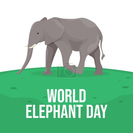 Vektorgrafik des Weltelefantentages ideal zur Feier des Weltelefantentages.