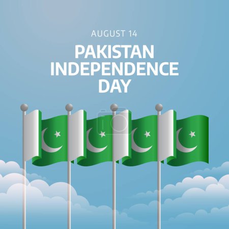 Vektorgrafik des pakistanischen Unabhängigkeitstages ideal für die Feiern zum pakistanischen Unabhängigkeitstag.