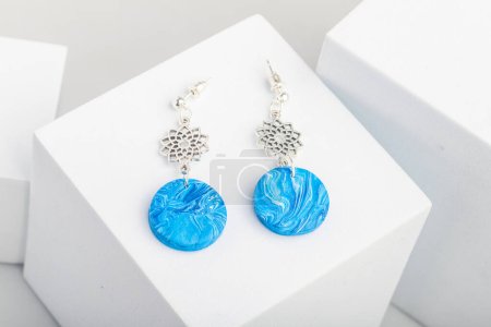 Unique fashion handmade polymer clay earrings.