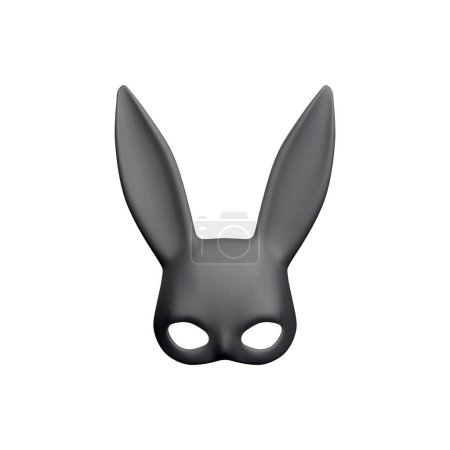 Illustration for 3d realistic rabbit mask isolated on white background. Bdsm outfit for the relaxes, sex, and wellness. Template for sex shop or erotic website. Vector illustration. - Royalty Free Image