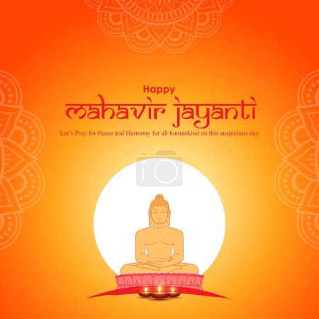 Téléchargez les photos : Vector illustration of Mahavir Jayanti concept banner - en image libre de droit