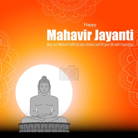 Téléchargez les photos : Vector illustration of Mahavir Jayanti concept banner - en image libre de droit