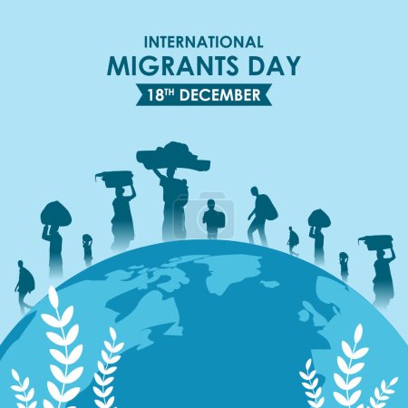 Illustration for Vector illustration of International Migrants Day - Royalty Free Image