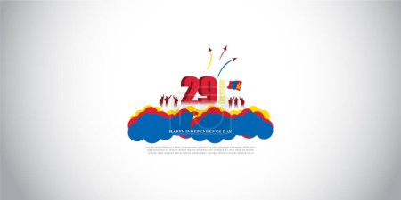 Ilustración de Ilustración vectorial del feliz día de la independencia de Mongolia - Imagen libre de derechos