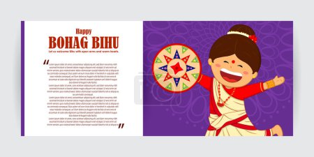 Téléchargez les illustrations : Illustration vectorielle du festival Happy Bihu Assamese New Year Harvest - en licence libre de droit