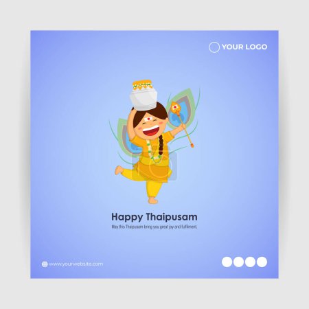 Vector illustration concept of Happy Thaipusam or Thaipoosam greeting