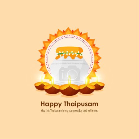 Vector illustration concept of Happy Thaipusam or Thaipoosam greeting