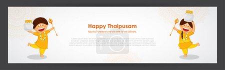 Illustration for Vector illustration concept of Happy Thaipusam or Thaipoosam greeting - Royalty Free Image