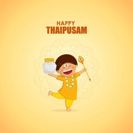 Illustration for Vector illustration concept of Happy Thaipusam or Thaipoosam greeting - Royalty Free Image