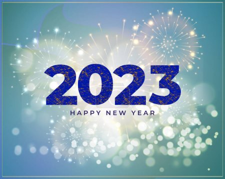 Ilustración de Ilustración vectorial para feliz año nuevo 2023 fondo - Imagen libre de derechos