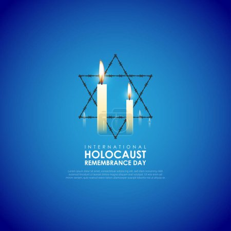 Téléchargez les illustrations : Illustration vectorielle pour la Journée internationale de commémoration de l'Holocauste 27 janvier - en licence libre de droit