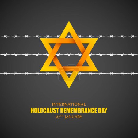 Téléchargez les illustrations : Illustration vectorielle pour la Journée internationale de commémoration de l'Holocauste 27 janvier - en licence libre de droit