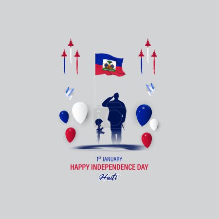 Illustration for Vector illustration of happy independence day Haiti - Royalty Free Image