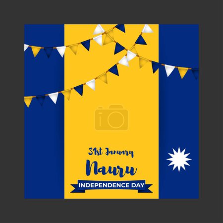 Téléchargez les illustrations : Illustration vectorielle du heureux jour de l'indépendance Nauru. - en licence libre de droit