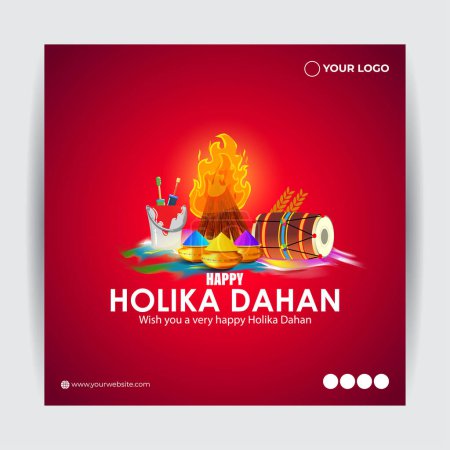 Téléchargez les illustrations : Illustration vectorielle pour le festival indien Holika Dahan - en licence libre de droit